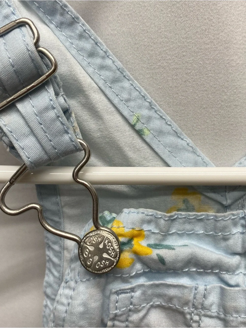 Oshkosh floral overalls girls size 18 months daisy blue shorts vestbak summer
